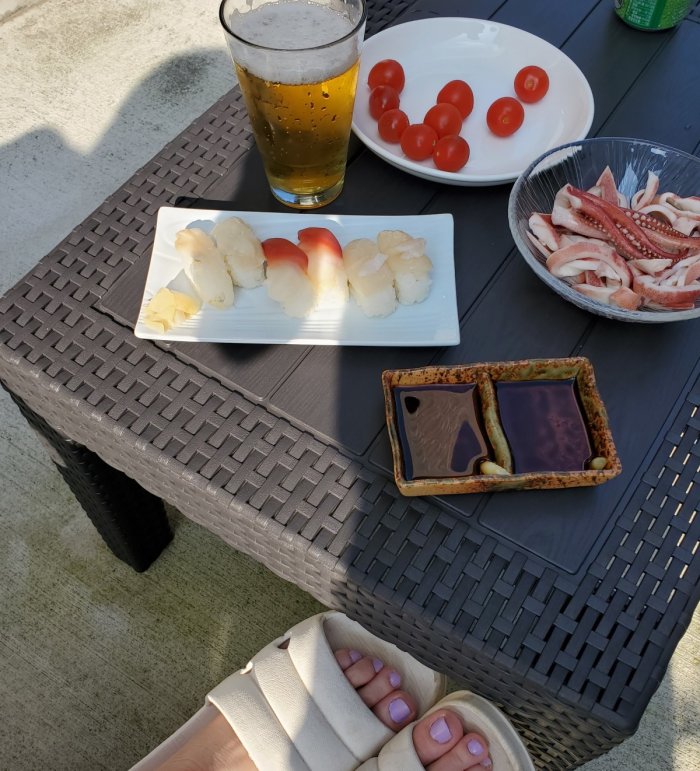 お休みは屋上で一杯( *´艸`)